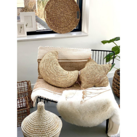 Sierkussen | Raffia | Maan | Yoshiko