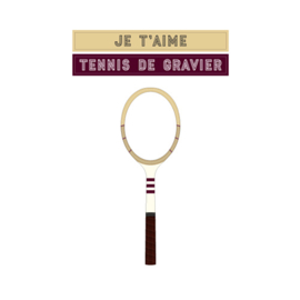 Tennis t-shirt - Je t'aime tennis de gravier