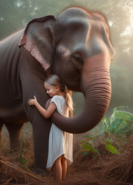 Girl with elephant