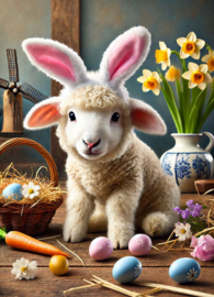 Lamb as Easter bunny