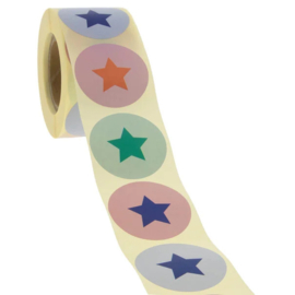 Ronde sticker Ster assorti 10 stuks