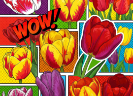Stripboek ansichtkaart - Tulpen