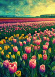 The Netherlands in van Gogh style - Tulips