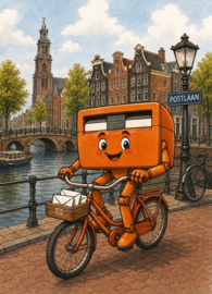 Orange mailbox - Bicycle
