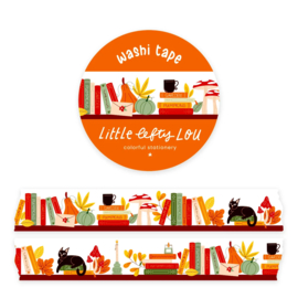 Washi tape Fall Bookshelf