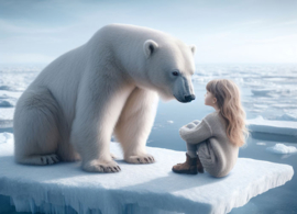 Girl with polar bear