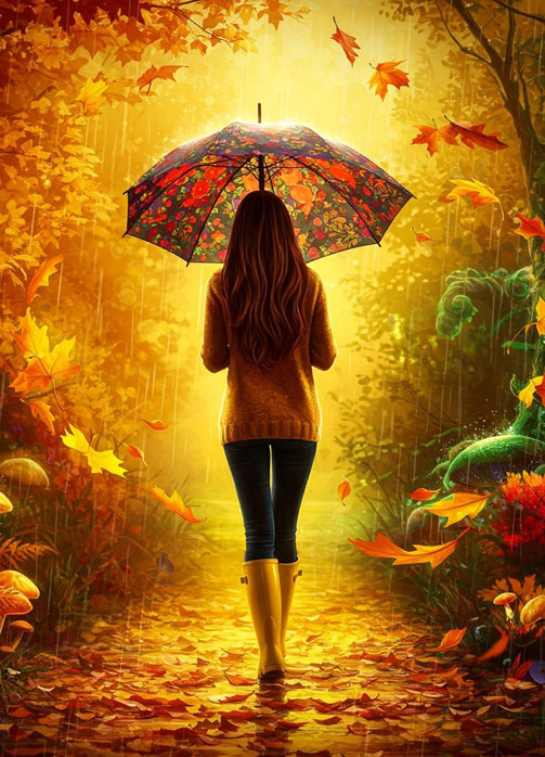 Woman with umbrella