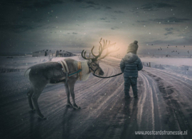 Boy with reindeer