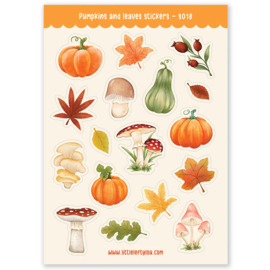 Pumpkins and leaves stickers