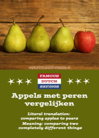 Famous Dutch Sayings - Appels met peren vergelijken