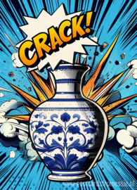 Comic book art - Delft blue vase