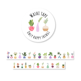 Washi tape Vazen met bloemen