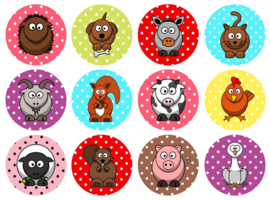 Stickervel Polkadot Dieren