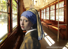 Meisje Vermeer in de tram