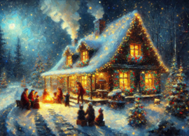 Christmas painting - House