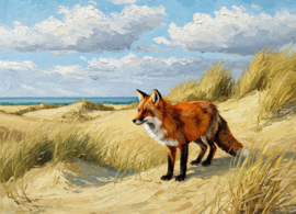 Paintings of the Netherlands - Fox in the dunes