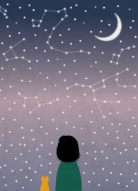 The girl and the starry sky
