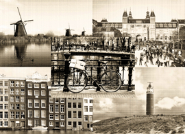 Postcard set NL in sepia