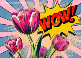 Stripboek ansichtkaart - Tulpen