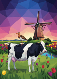 Nederland in polygoon stijl - Koe