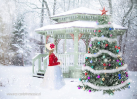 Girl at the Christmas tree