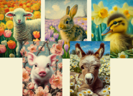 Postcard set - Spring animals