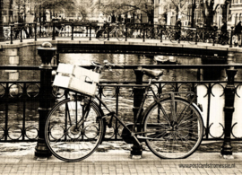 Sepia fotokaart Fiets