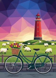 Nederland in polygoon stijl - Fiets