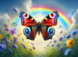 Butterfly with rainbow