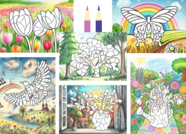 Postcard set - Coloring cards