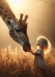 Girl with giraffe