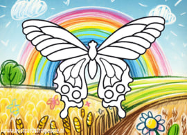 Postcard for coloring - Butterfly