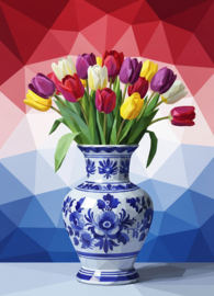 Nederland in polygoon stijl - Tulpen