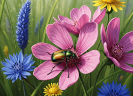 Bloemen en insecten - Kever