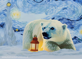 Winterkaart in van Gogh stijl