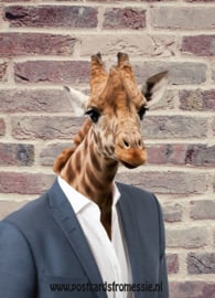 Giraffe in suit