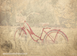 Sepia fiets ansichtkaart