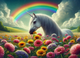 Unicorn with rainbow