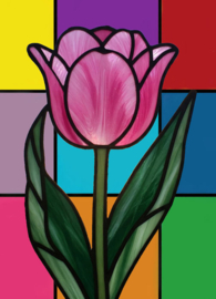 Glas in lood - Tulp