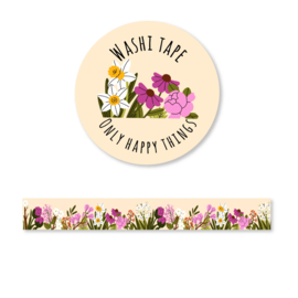 Washi tape Blooming flowers yellow