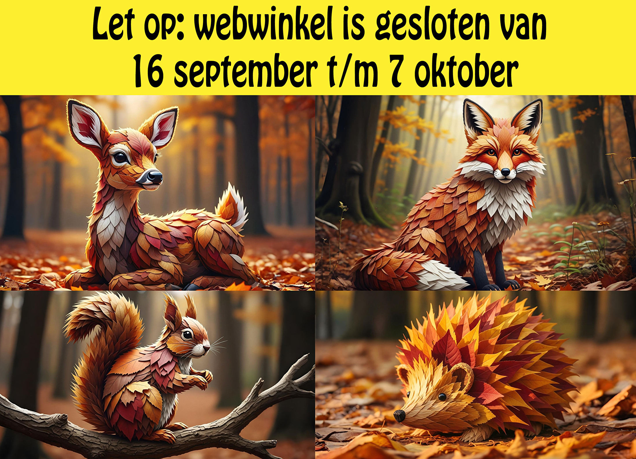 webshop gesloten
