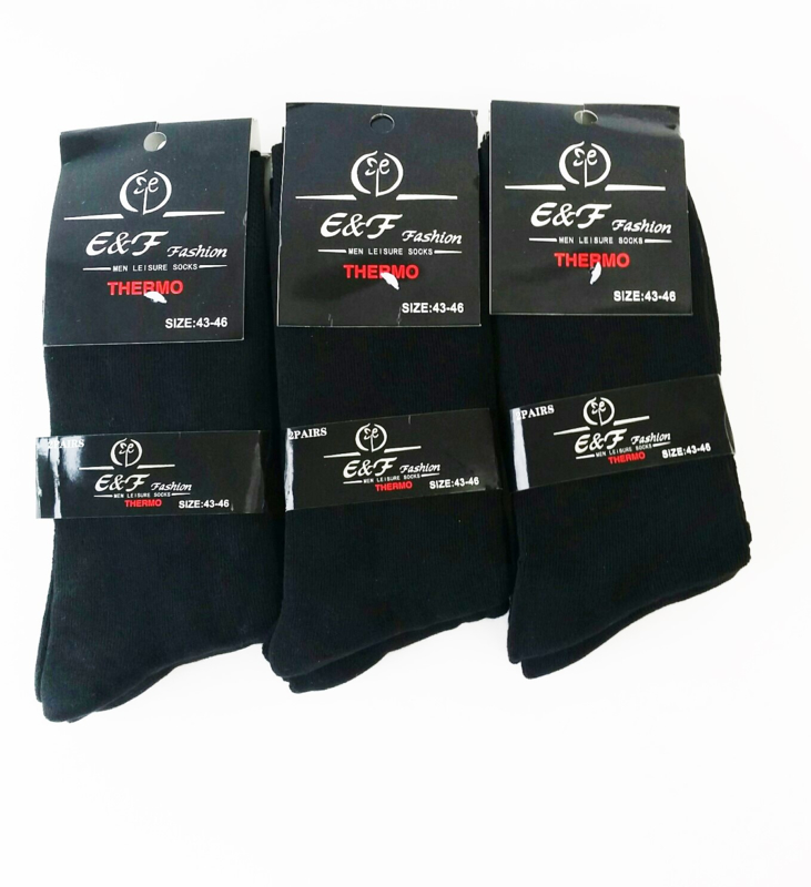 Heren  48 paar Thermo sokken zwart  6x maat 39-42  en 6 x maat 43/46    0.80  per paar