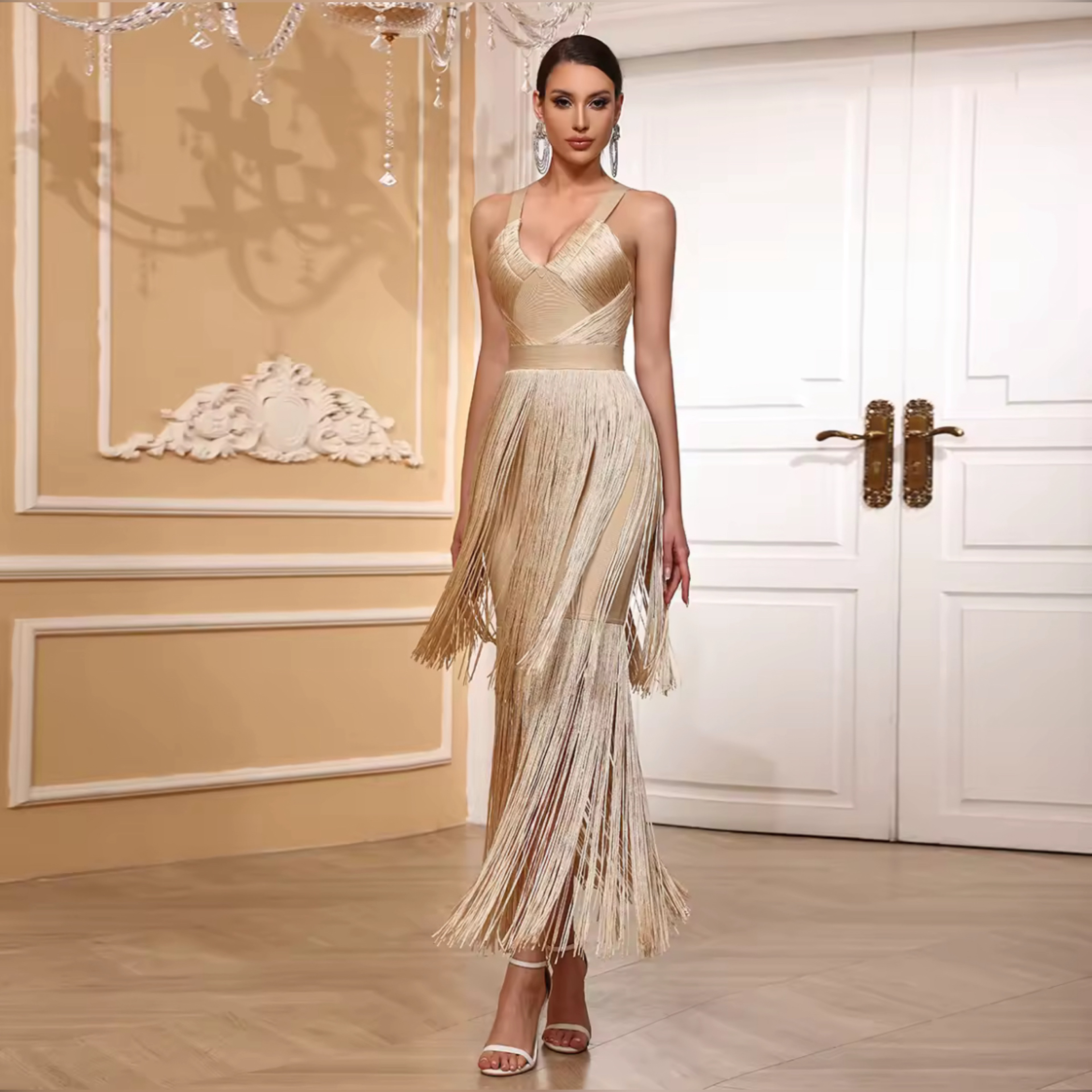 GOLDEN FRINGE DRESS