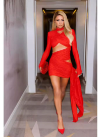 RED SEQUINED DRESS