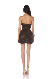 FLOWER BLACK SHORT DRESS