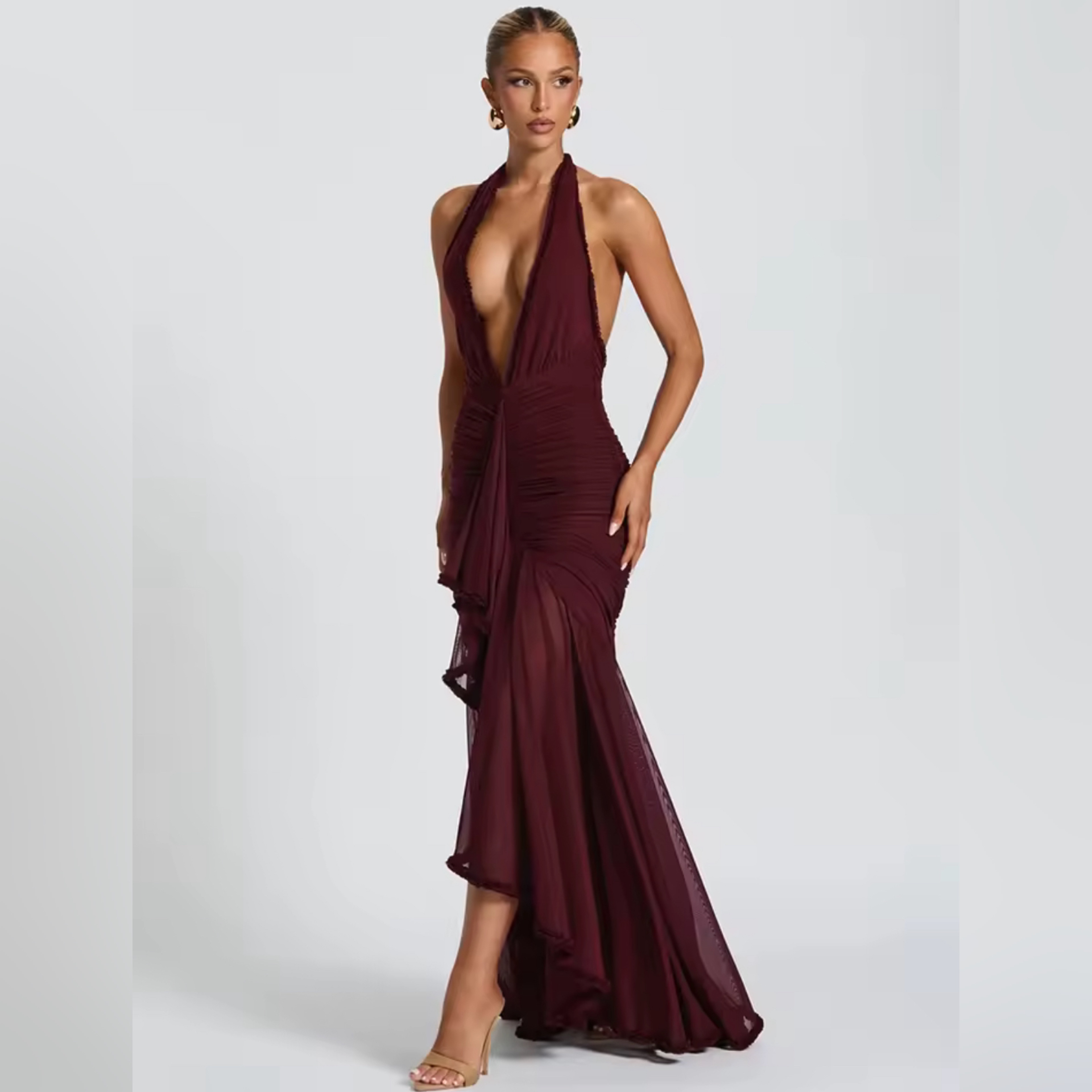 BURGUNDY SPRING DRESS