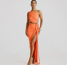 BRAIDED DRESS ORANGE