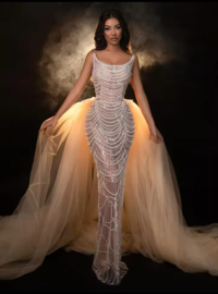 PEARL CHAIN MAXI DRESS