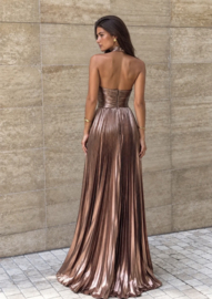 MAUVE METALLIC MAXI DRESS