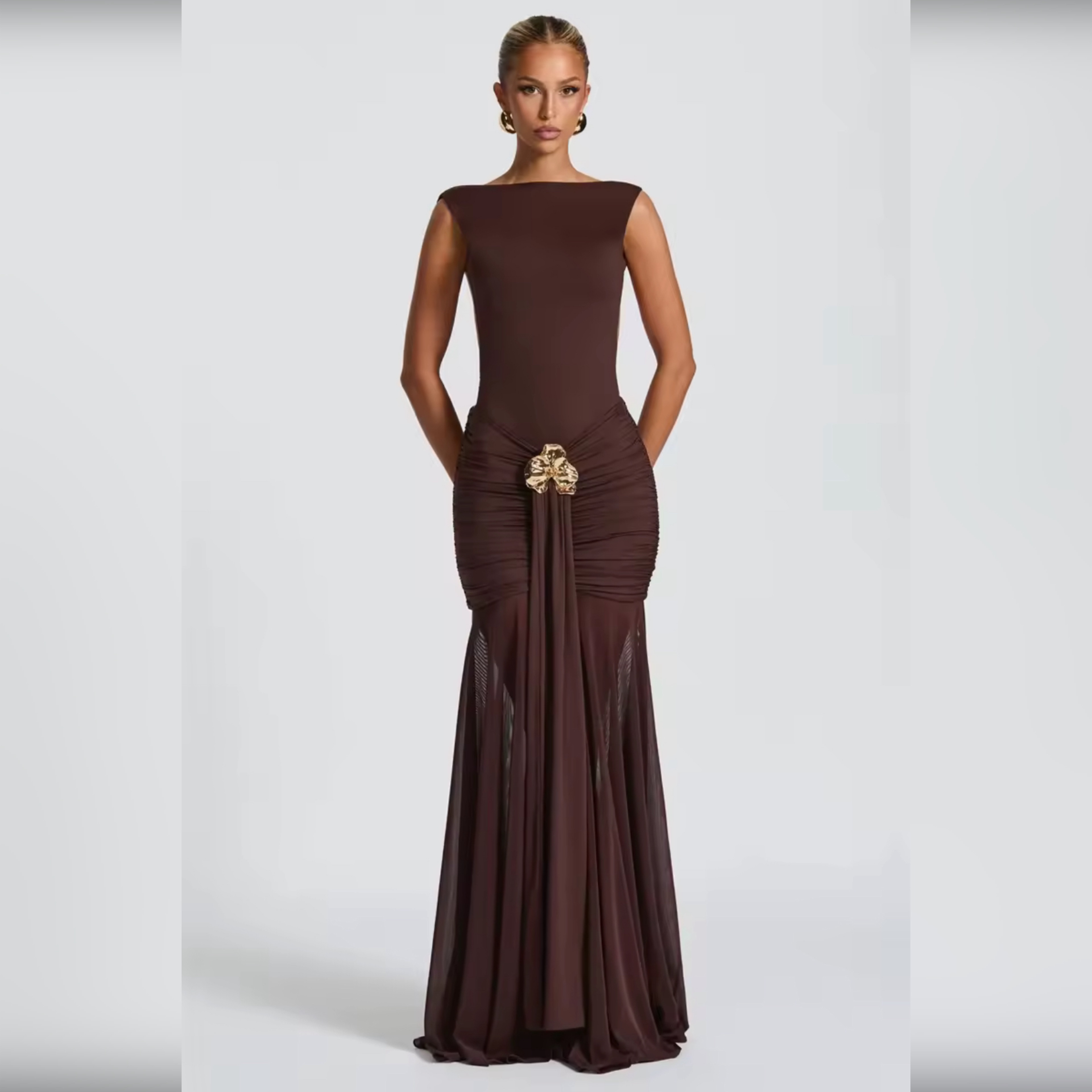 GIA DRESS BROWN